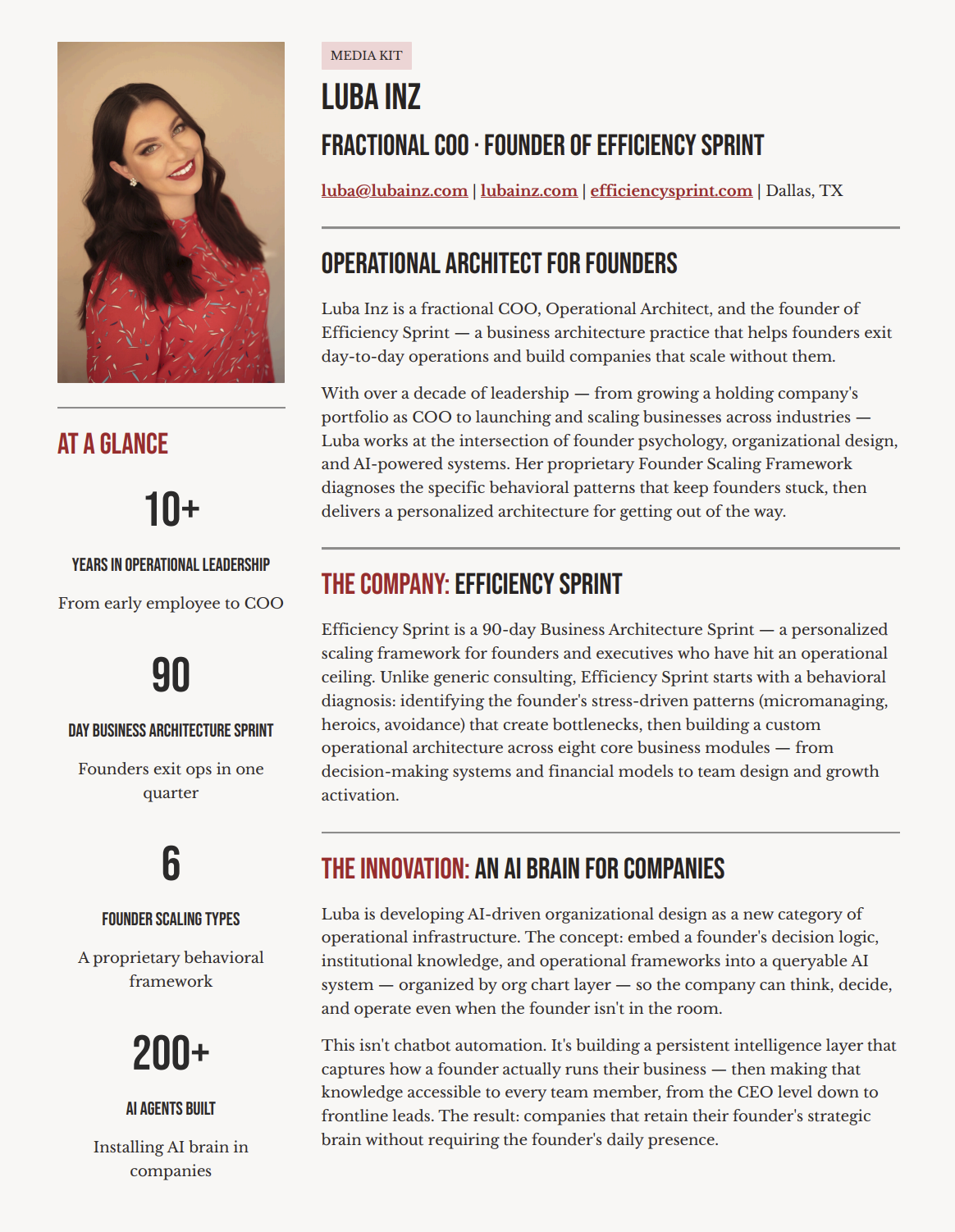 Luba Inz — press kit